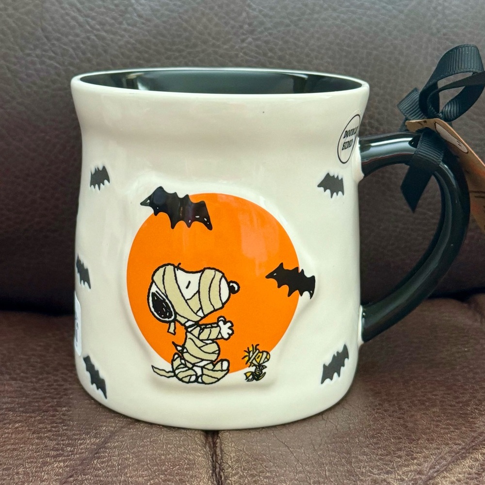 HAPPY HALLOWEEN Snoopy & Woodstock Mummy Mug - Rae Dunn Peanuts Collection